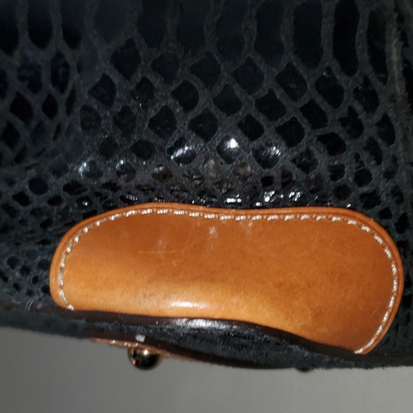 Dooney & Bourke Black Snakeskin Leather Handbag Euc - Picture 10 of 14